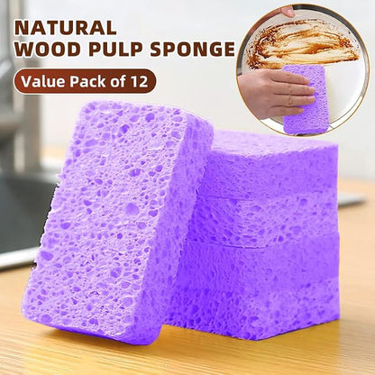 24 - Pack Non-Scratch Scrub Sponges - Sponges for Dishes and Washing Dishes, Cleaning Sponges for Kitchen Home and More（Purple）