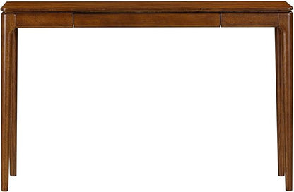 NTC Mingle 47-Inch Console Table, Modern Solid Wood Entryway Table with Hidden Drawer, Waterproof & Heat Resistant, Narrow Table for Hallway, Living Room & Foyer, Dark Walnut