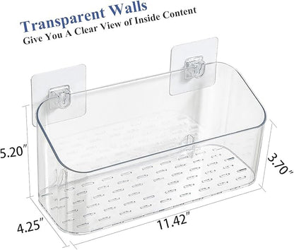 UNIKON Bath Toy Storage Holder, Bathtub Toy Organizer, Large Capacity Shower Caddy for Bathroom, Clear, 2 Pack