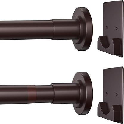 CorkLatta Matte Bronze Shower Curtain Rod,1 Inch Diameter Stainless Steel Adjustable Spring Tension Rods 32 to 80",with Holders,Anti-Slip,Curtain Rods No Drilling(1 Pack)