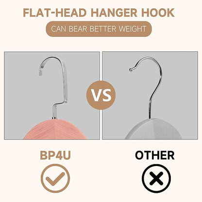 17.5" Wooden Suit Hangers with Non Slip Pants Bar, 12-Pack Wood Extra-Wide Shoulder Hangers with Flat-Head Hook for Suits, Coats, Jackets, Shirts, Pants, Heavy Clothes (Cedar Wood)