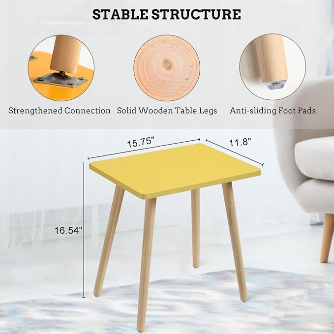 FORAOFUR Side Tables Living Room Set of 2, Small Wooden Table Accent Table Nursery Room, Bedroom, Accent Tables for Small Spaces, Easy Assembly