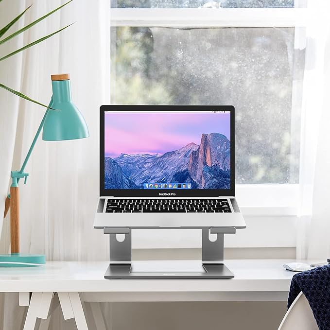 BESIGN LS03 Aluminum Laptop Stand, Ergonomic Detachable Computer Stand, Notebook Holder, Laptop Mount Compatible with Air, Pro, Dell, HP, Lenovo More 10-15.6" Laptops, Gray