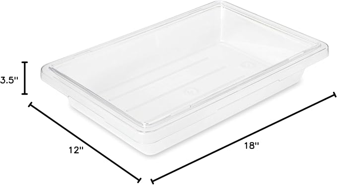 Rubbermaid Commercial Products Polycarbonate Food Storage Box/Tote, 2 Gallon, Clear, for Restaurant/Kitchen/Cafeteria