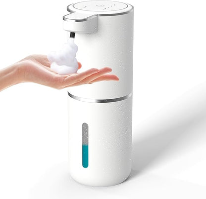 Automatic Soap Dispenser – Touchless Foaming Soap Dispenser 400ml USB Rechargeable Dispenser Electric Wall Mounted 4levels Adjustable Foam Dish Soap Pump for Bathroom Kitchen