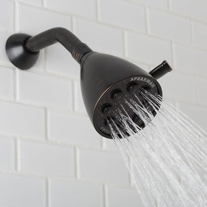 Speakman S-2251-ORB Signature Icon Anystream High Pressure Adjustable Solid Brass Shower Head, Oil-Rubbed Bronze , 2.5 GPM