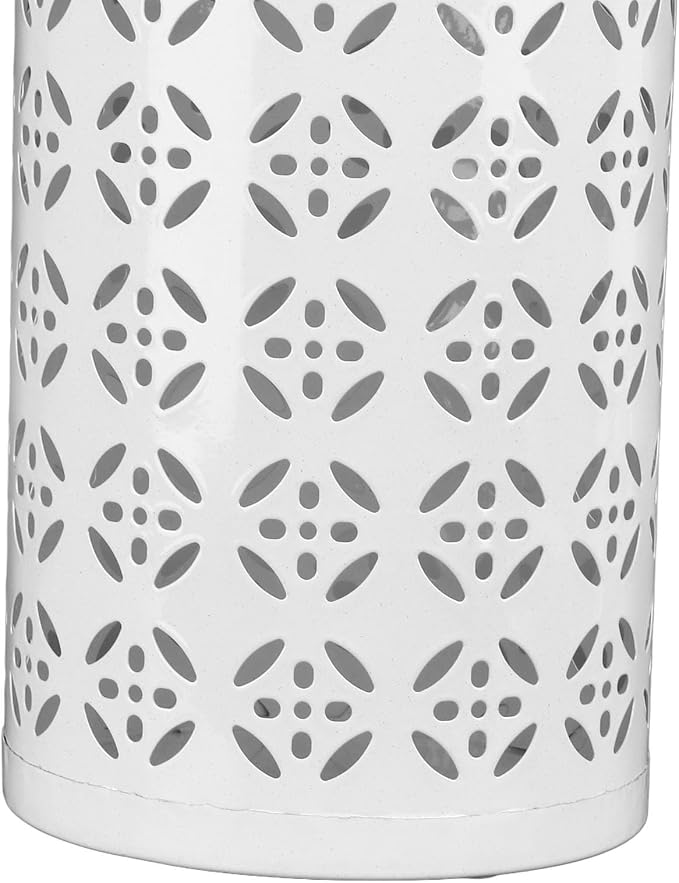 Zerodis Large Round Hollow Design Metal Umbrella Holder, Stylish Gold Finish Steel Umbrella Stand for Entryway, Home Office, and Outdoor Use (S)
