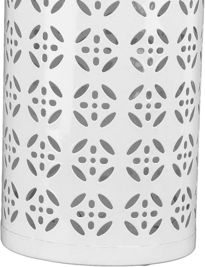 Zerodis Large Round Hollow Design Metal Umbrella Holder, Stylish Gold Finish Steel Umbrella Stand for Entryway, Home Office, and Outdoor Use (S)