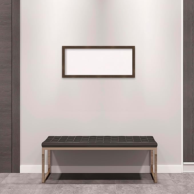 Amanti Art White Cork Board for Wall, 14x32 Vision Board with Brown Wood Frame, Medium Corkboard Office Decor for Home Organization, Casual Corkboard Pinboard to display items for home organization