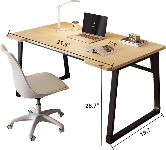Small Computer Desk Gaming Desk 31.5 inch Modern Simple Style White Writing Study Table for Home Office Bedroom Living Room Easy Assembly