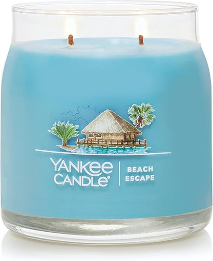 Yankee Candle Beach Escape Scented Signature 13oz Medium Jar 2-Wick Candle Over 35 Hours of Burn Time