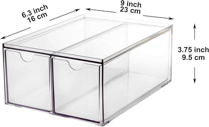 Youngever 4 Pack Plastic Tea Packet Organizers, Stackable Tea Bag Drawers, Clear Tea Bag Drawer Organizers (6" x 9" x 3.5")