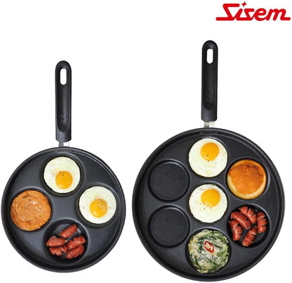 4-Cup Egg Frying Pan Skillet, Non Stick Egg Cooker Pan, Omelet Pan For Breakfast Pancake, Crepe Pan Gas Stove & Electronic