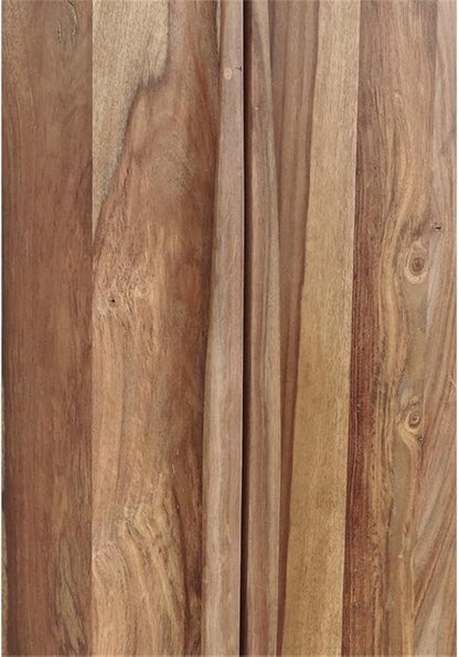 Pemberly Row Contemporary Solid Sheesham Wood Bar in Light Brown