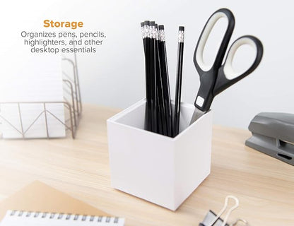 Bostitch Office Konnect Pencil Cup Desk Organizer, Pen Cup, 2-Pack, White