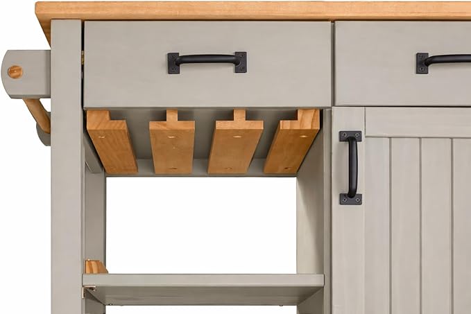 From the Tree Furniture Modern Kitchen Island Cabinet with Convenient Storage Drawers - Solid Pine Wood Coffee Bar Cart, 31" Storage & Organization Solution - Practical Kitchen Cabinet