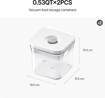 VAKUEN Premium Airtight Food Storage Containers, 2PC-SET(0.53qt), Smart One-Click Seal Lid, Patented Double Silicone Lining, 100% Leak Proof, BPA-FREE, Dishwasher, Freezer & Microwave Safe