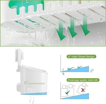 LUXEAR Suction Cup Shower Caddy - No Drilling Removable Shower Caddy - Powerful Suction Shower Organizer Max Hold 22lbs, Waterproof Suction Storage Basket for Bathroom & Kitchen