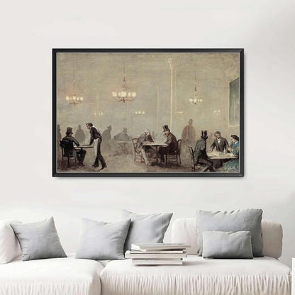 SENLYCH Canvas Painting Poster and Print Pictures Vintage Bar Cart Print Bar Cart Wall Decor Moody Wall Art Bar Wall Art Modern Home and Bedroom Decoration 12x18inch Metal Frame