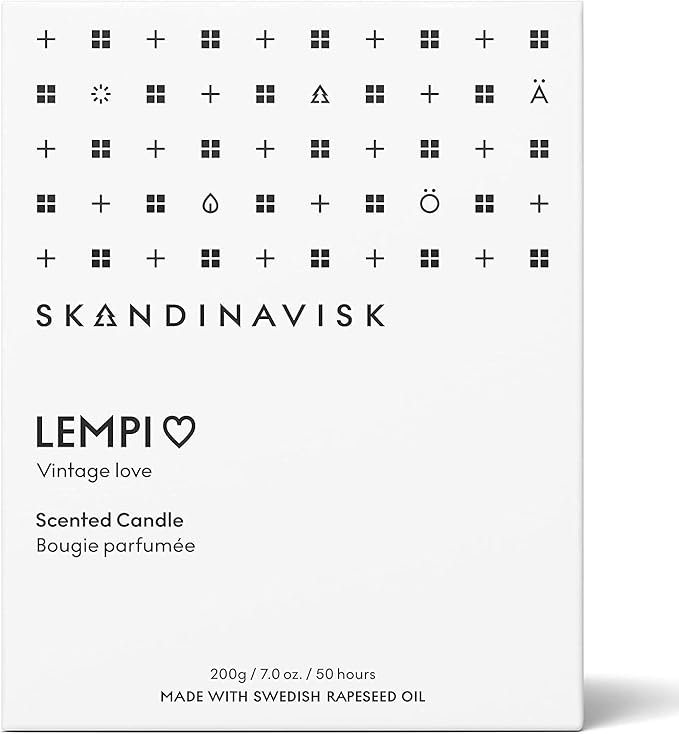 Skandinavisk LEMPI 'Love' Scented Candle. Fragrance Notes: Peony and Rose, Strawberries and Mosses. 7.0 oz.