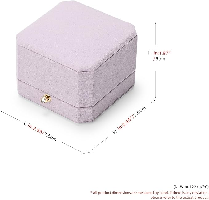 Microfiber Double Dual Ring Box Purple Double Ring Gift Box Weeding Proposal Engagement Bearer Gift Case