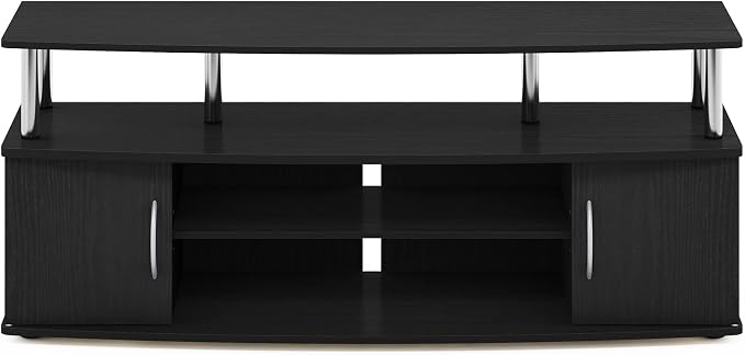 Furinno JAYA Large Entertainment Stand for TV Up to 55 Inch, Americano/Chrome