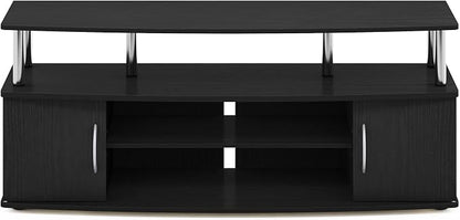 Furinno JAYA Large Entertainment Stand for TV Up to 55 Inch, Americano/Chrome