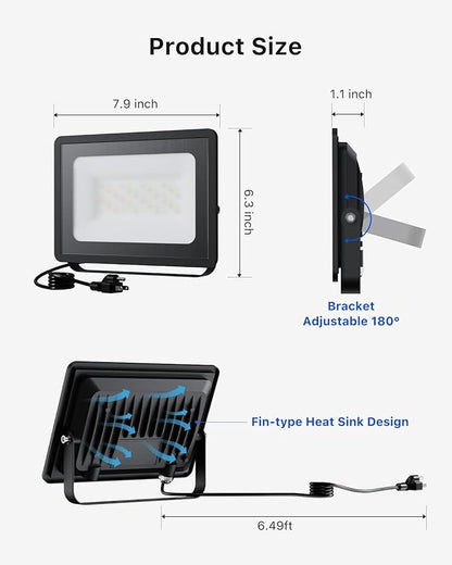 2 Pack 50W Led Flood Lights 500W Equi Color Changing with Remote Waterproof 16 Multicolor RGB Lamp Indoor or Outdoor Up Lighting for Garden Decoration, House Wall, Yard Plants, Holiday Ambiance Decor