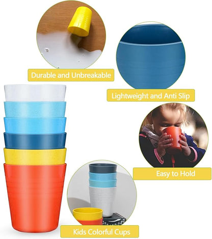 Homestockplus 8 Oz Wheat Straw Drinking Cups, [Set of 8] Small Plastic Cups Reusable, BPA Free Unbreakable Water Cups for Kitchen and Dining,Dishwasher and Microwave Safe