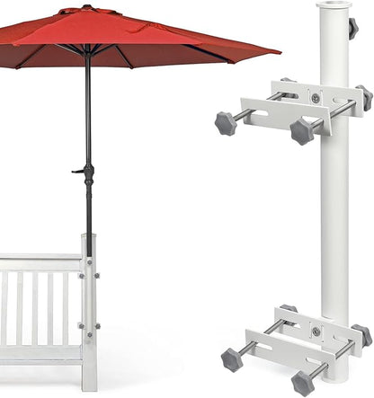 304 Stainless Steel Patio Umbrella Holder, Heavy-Duty Umbrella Deck Mount, for Outdoor Umbrella Holder for Deck Railing,Post Deck Umbrella Mount (Post, White)