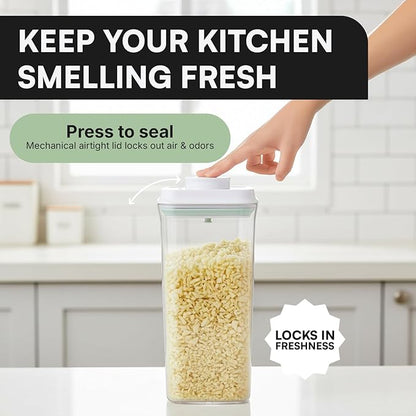 Bop Top | Airtight Meal Prep Containers with Lids | Food Storage Container Sets | Snack and Overnight Oats Fridge Organizer | Pantry and Kitchen Organization