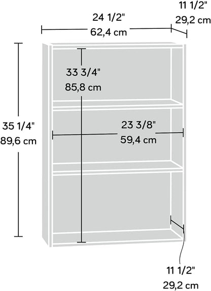 Sauder Beginnings 3-Shelf Bookcase, Bookshelf with Adjustable Storage Shelves, in Brook Cherry finish