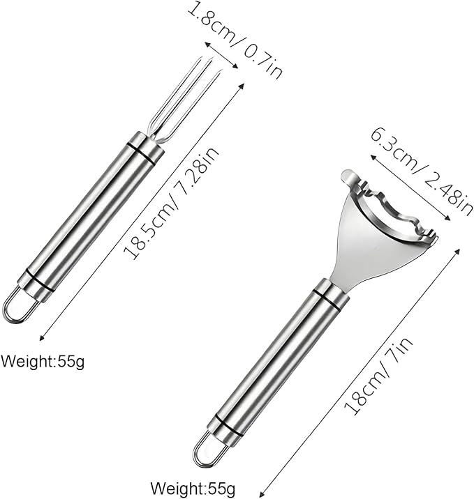 Corn Peeler and Holder Set – Stainless Steel Corn Stripper for Corn on the Cob, Safer Grip & Hand Protection, Easy Kernel Removal Tool