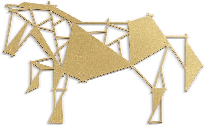 SIGNLEADER Metal Wall Art Decor Galloping Horse Modern Abstract Wall Sculpture Hangings Home Decoration for Living Room, Bedroom, Bathroom, Kitchen, Outdoor - 30" Gold