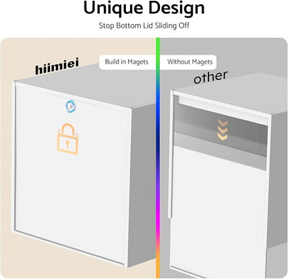 HIIMIEI Acrylic Tissue Box Cover Decorative Square Tissue Holder Napkin Dispensert for Bathroom-White