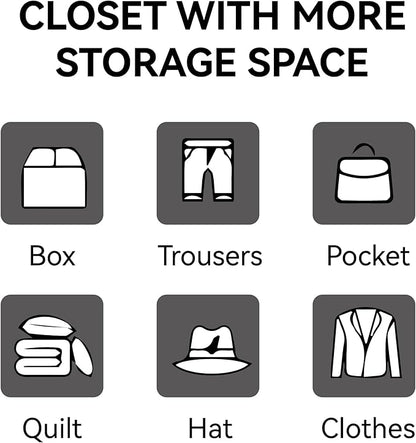 COFaR Black Metal Wardrobe Closet, Reversible 2-Section Design with Hanging Rod & Adjustable Shelves, 71" Freestanding Armoire Cabinet with Top Storage Space