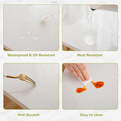 36 x 91 Inch Clear Table Cover Protector, Clear Table Protector for Dining Room Table, 1.5mm Plastic Table Cover, Waterproof Table Pad for Kitchen, Office