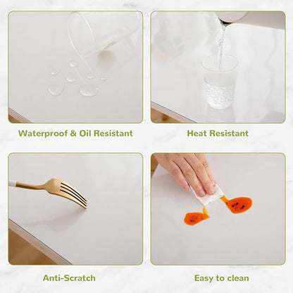54 x 72 Inch Clear Table Cover Protector, Clear Table Protector for Dining Room Table, 1.5mm Plastic Table Cover, Waterproof Table Pad for Kitchen, Office