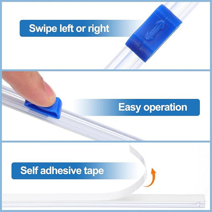 PATIKIL 8pcs Plastic Wrap Cutter, 13in Plastic Wrap Slide Cutter Self Adhesive Installation Replacement for Aluminum Foil Wax Paper Parchment Paper Wrap Dispenser, Blue