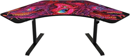 Arozzi Arena Angelo L Shaped GamingDesk, PC Gaming Desk L Shape, Height Adjustable L Shaped StandingDesk for Home Office, ComputerDesk with Full Coverage Mouse Pad (Crawling Chaos)