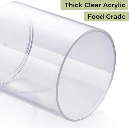 4 Pack Acrylic Qtip Holder Dispenser for Cotton Swabs, Balls, Pads, Floss Picks- Small Clear Acrylic Canister Apothecary Jar Set, Bathroom Essentials Accessories Decor, Vanity Makeup Storage Organizer