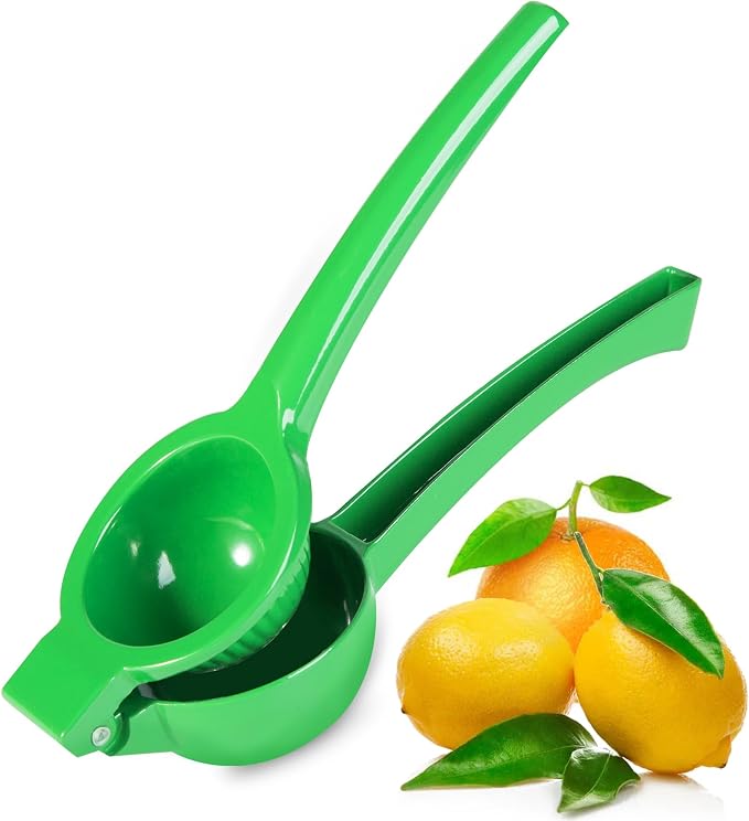 TEZZ Lemon Squeezer, Large Metal Manual Lime Citrus Juicer Hand Press | Large bowl ergonomic handle easy handheld press for lemons and limes