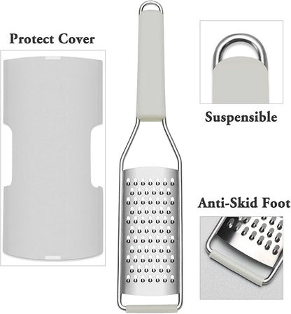 Cambom Cheese Grater Citrus Zester Lemon Zester Pack of 3-304 Stainless Steel - A Sharp Tool for Parmesan Cheese, Ginger, Garlic, Nutmeg, Chocolate, Vegetables，Fruits，Dishwasher Safe Clear