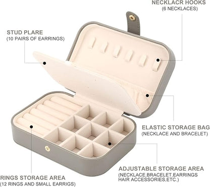 Jewelry Organizer, Small Jewelry Box Mini Jewelry Travel Case Storage and Organizer Portable Jewelry Storage Box/GRAY
