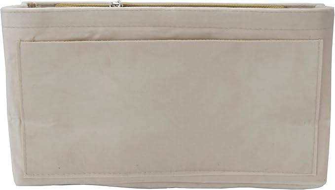 Purse Organizer Insert, Suede Bag Organizer Handbag Tote Shaper, Suede Material, Soft and Non Damaging Bag (Beige, Small)