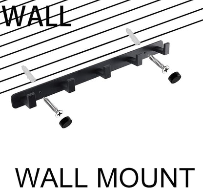 Coat Rack, Heavy Duty Stainless Steel 5 Tri Coat Hook Hanger, Wall Mounted Storage Wall Hooks, Rustic Clothes Hook/Key Hook Rail for Bathroom Kitchen Entryway(5 Hook Black)
