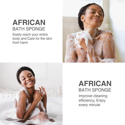 UJFQBH 2 Pieces African Bath Sponge African Net Long Net Bath Sponge Exfoliating Shower Body Scrubber Back Scrubber Skin Smoother,Great for Daily Use (Red)