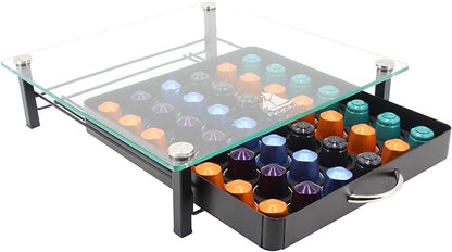 Flagship Pod Holder Drawer for Nespresso Capsule Holder Original Pod Holder Drawer Glass (42 Originalline Pods)