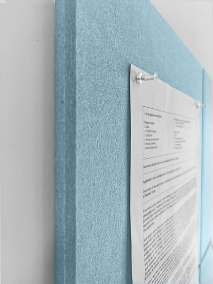 Felt Wall Tiles | Large Cork Board Alternative | Aesthetic Felt Bulletin Board for Office, Home & Classroom | Large Cork Boards for Walls Pinboard (12-Pack) | Baby Blue
