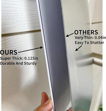 Fogless Shower Mirror, Large(10.2x7.8in) & Includes 2 Adhesive Hooks, Easy Install & Unbreakable & Super Thick, Fog Free (No Fog) Shower Mirror for Shaving
